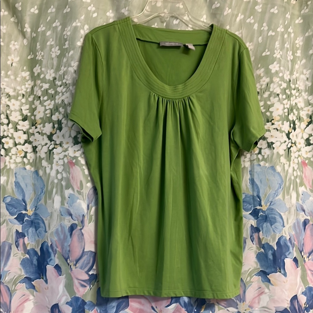 Liz Claiborne green scoop neck top size 1X